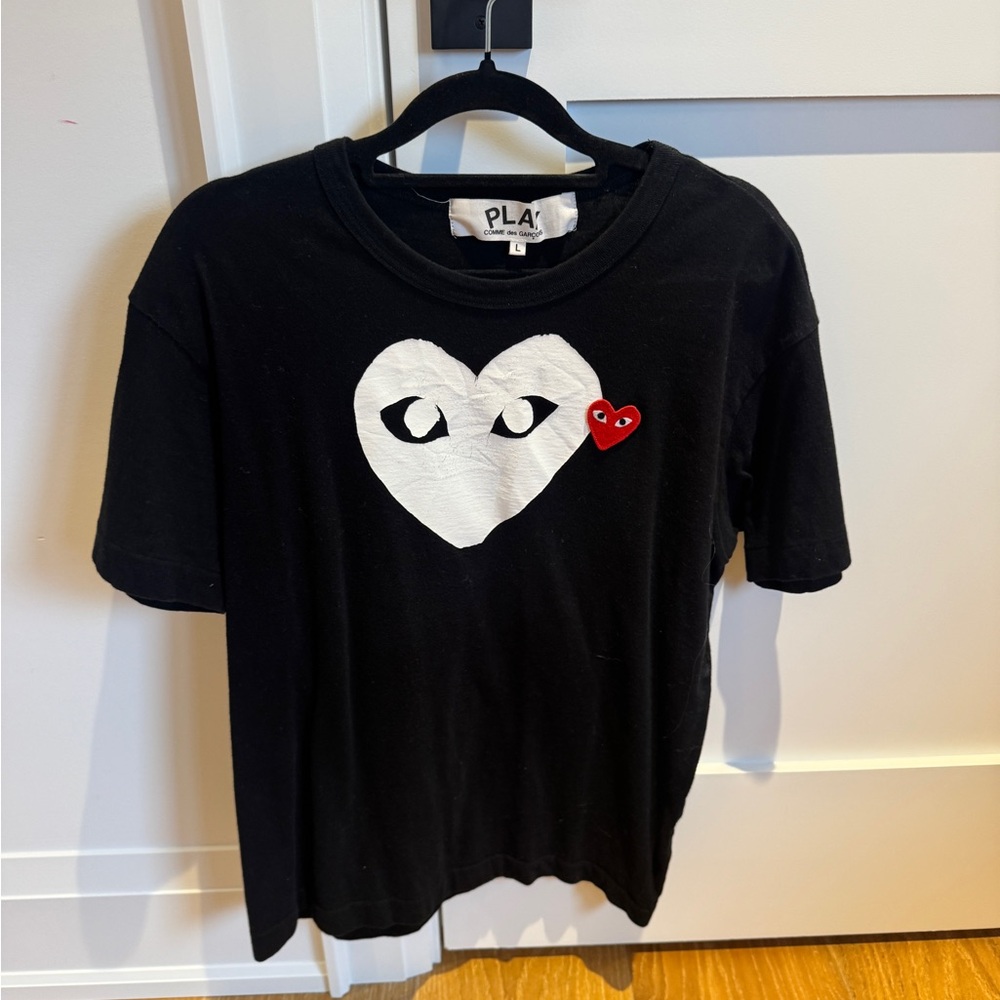 Comme des Garcons Black Tee with Heart Design